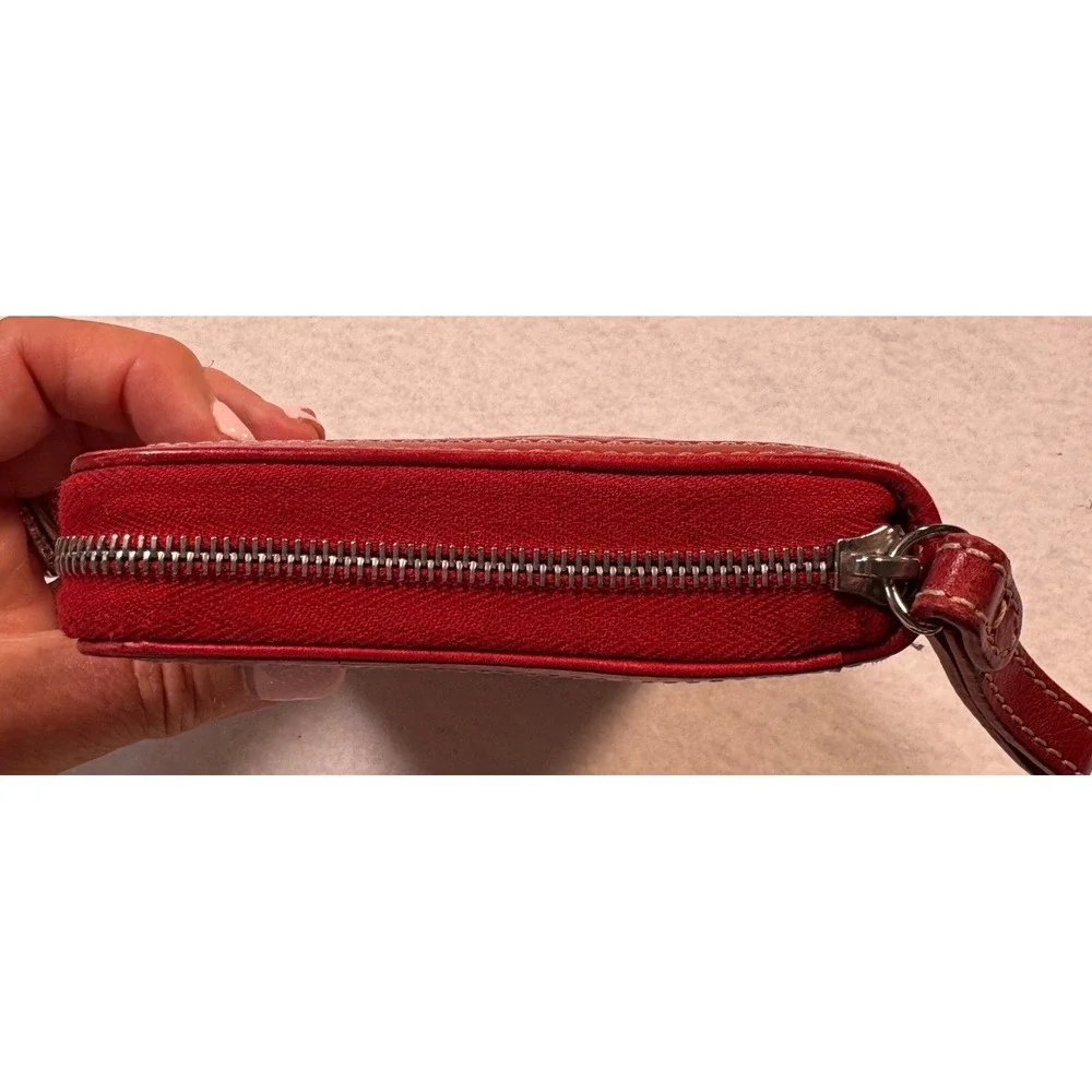 Coach 4321 Red Signature Embossed Leather Palm PDA Organizer Case Vintage